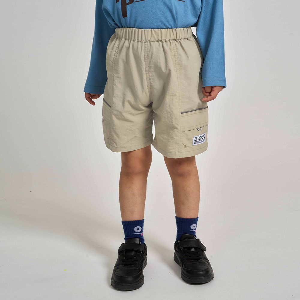 抗汙防潑水 機能玩耍側口袋短褲-卡其