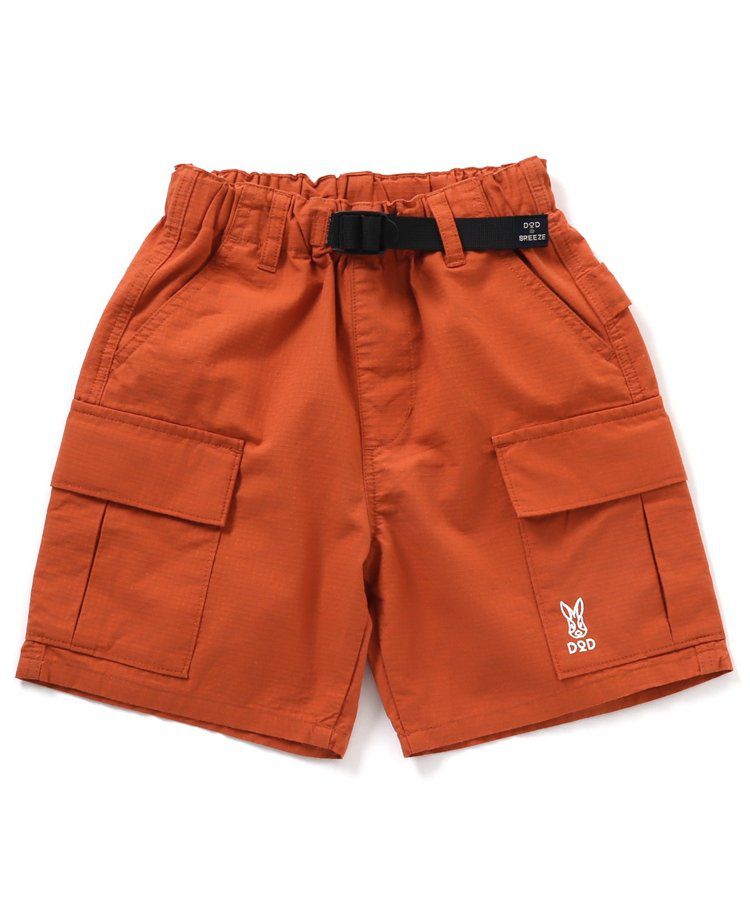 日本 BREEZE - 聯名款 口袋工裝風帥氣4分短褲-撞色-橘藍系