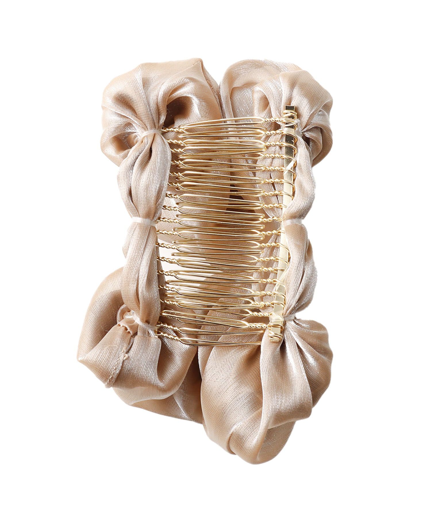 日本 Lattice - [日雜推薦] 戚風蛋糕雙層髮梳髮圈-小香風格紋-黑白