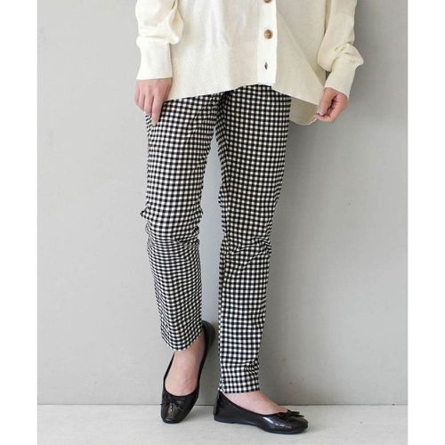 Air Pants 輕薄彈性美腿直筒褲-格紋-黑白