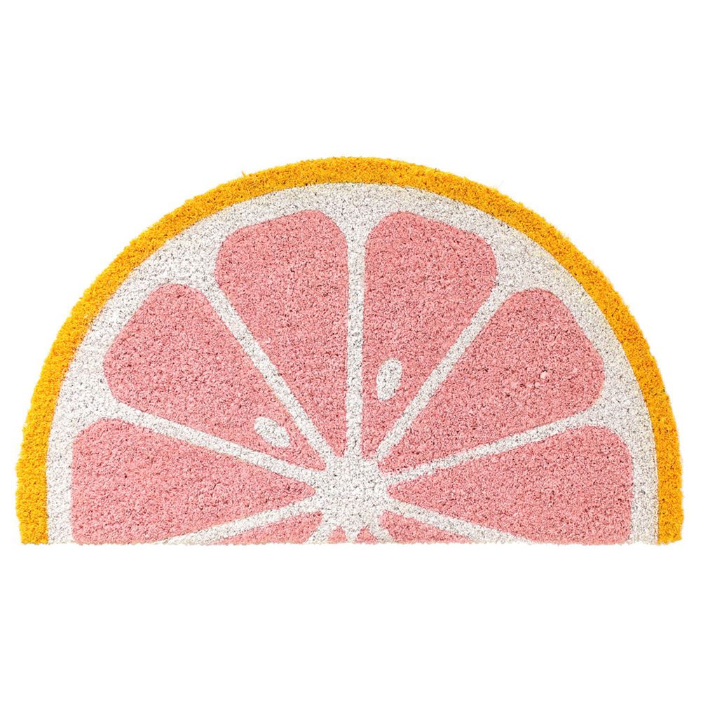 日本 TOMO - (室外款)半圓形刮泥沙地墊-檸檬-粉 (約35x60cm)
