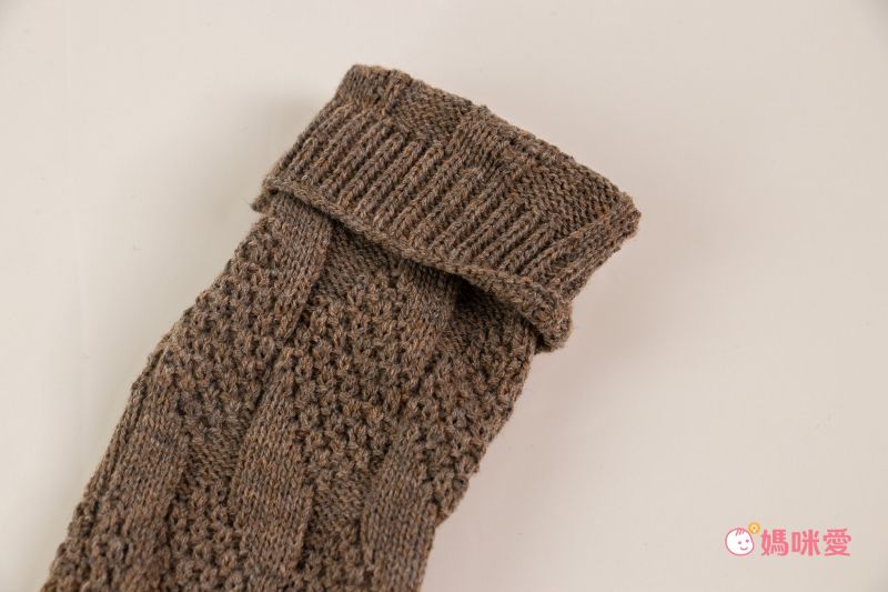 日本 AUBE - 編織紋保暖半截手套-摩卡