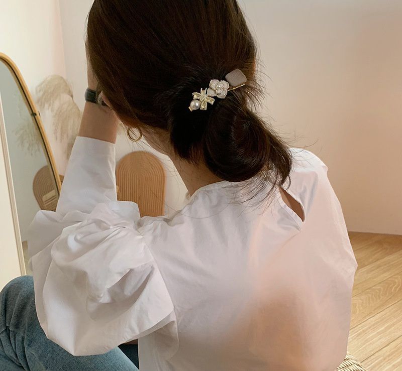 浪漫山茶花髮邊夾