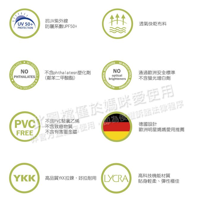 德國 Lassig - 嬰幼兒抗UV短袖連身式泳裝-線條粉