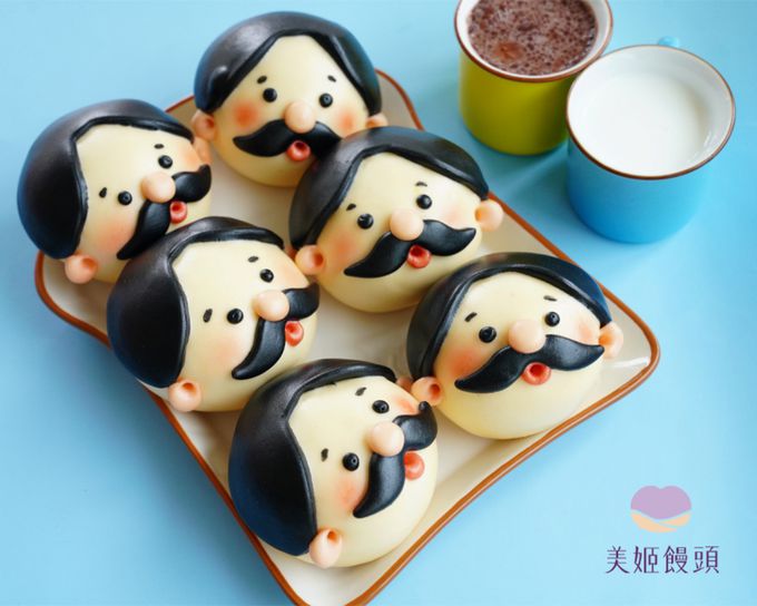 美姬饅頭 - 超人爸爸鮮乳造型芝麻包-6入