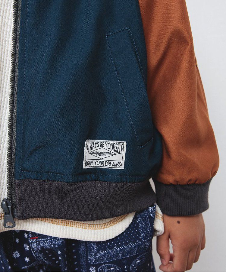 日本 BREEZE - 背後標語帥氣MA-1飛行夾克-焦糖豹紋