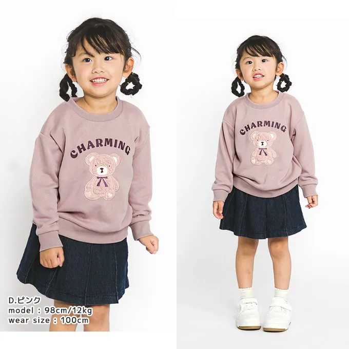 日本 ZOOLAND - 立體刺繡貼布長袖上衣-火車-海軍藍