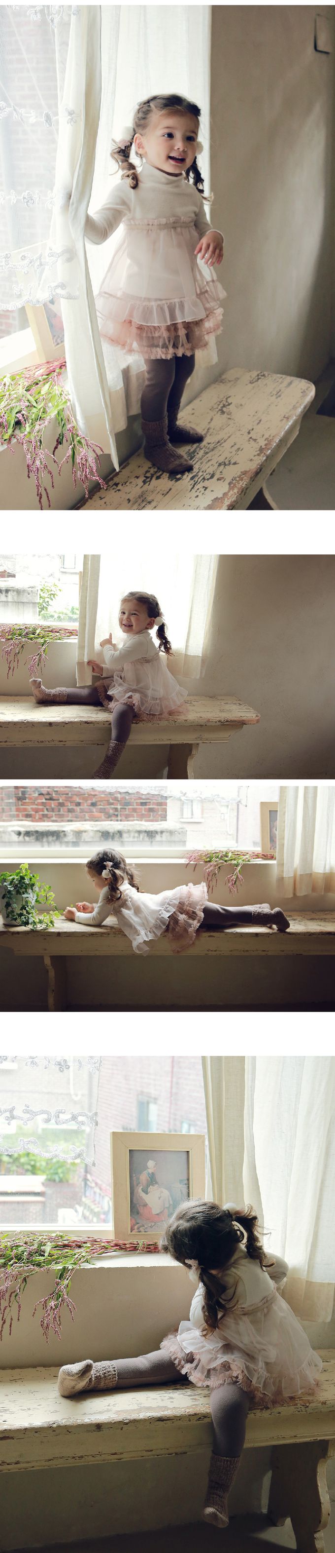 韓國 Puellaflo - 網紗拼接微領彈性上衣-米白