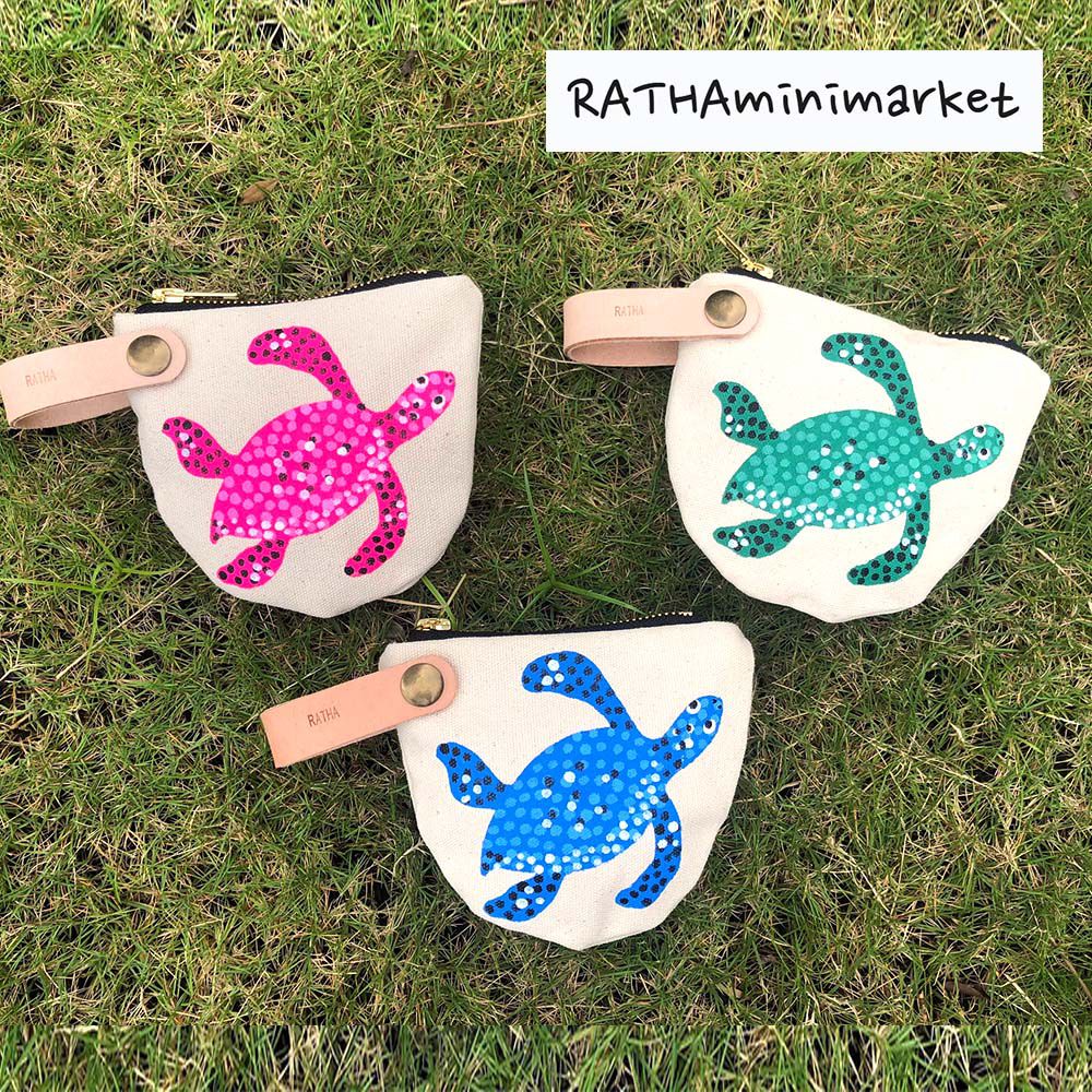 泰國手繪帆布零錢包-海龜系列