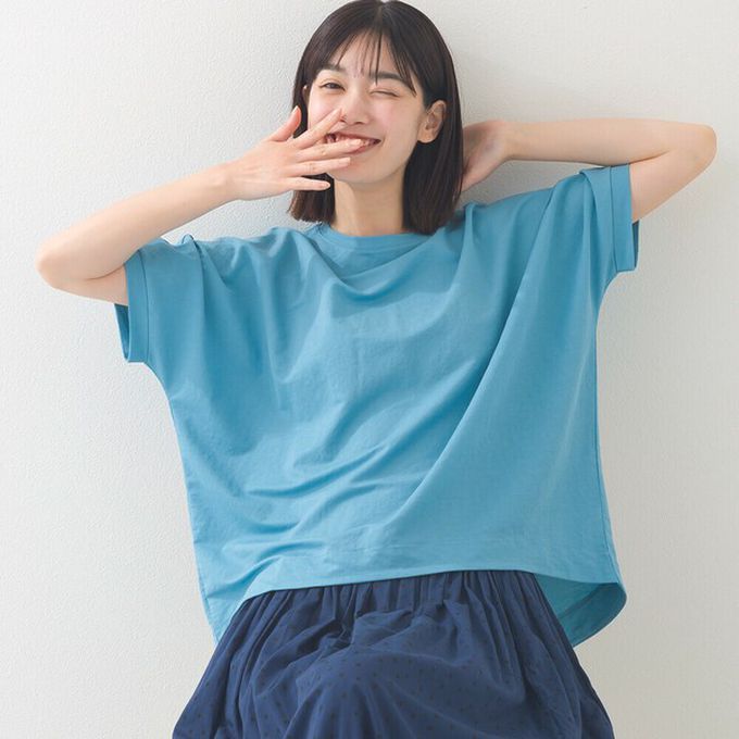 日本 OMNES - 接觸冷感 嫘縈休閒廓形短袖上衣-黑