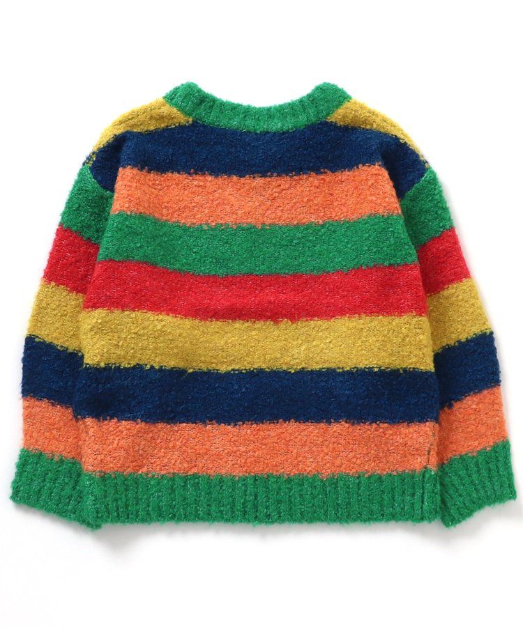 日本 BREEZE - 羊毛混紡明亮針織毛衣-彩虹條紋
