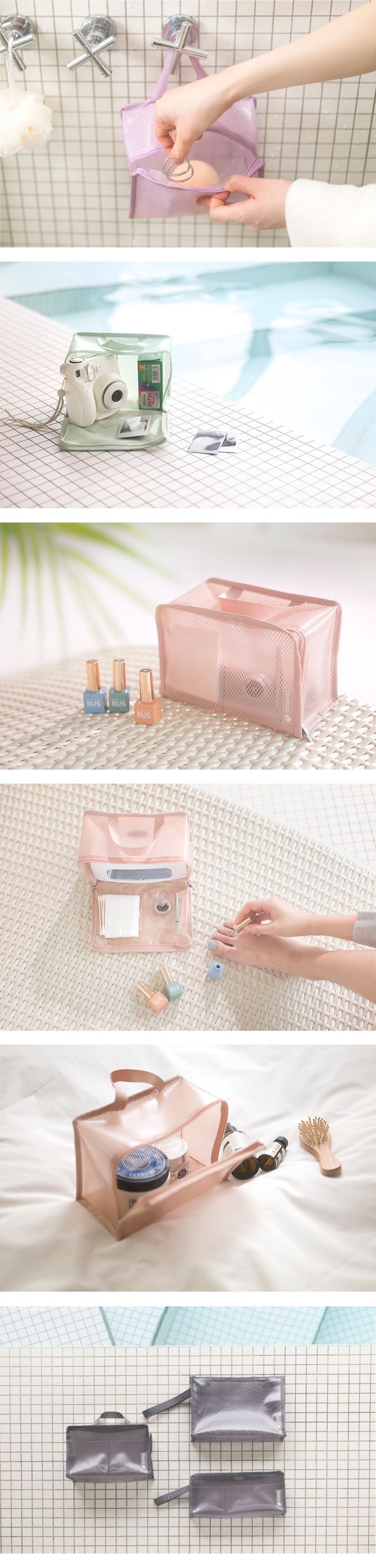 韓國 byfulldesign - (防水)韓製大開口手提方形包-墨灰 (195x135x105mm)