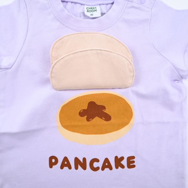 日本 Baby Room - 立體翻翻樂短袖上衣-美味鬆餅-沙杏