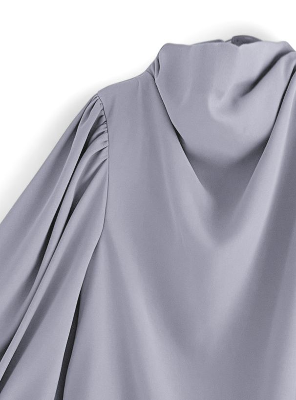 日本 GRL - 優雅女神皺褶感長袖上衣-米杏 (F)