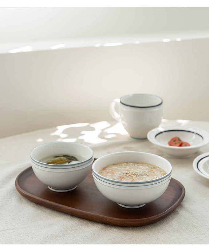 韓國 SSUEIM - RETRO系列極簡ins陶瓷碗盤6件組 (深藍)