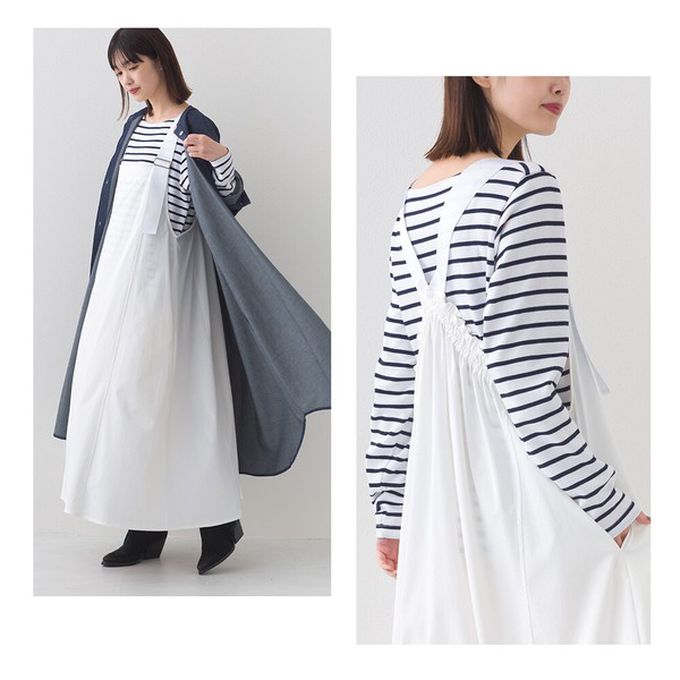 日本 OMNES - 輕量機能工裝風尼龍吊帶洋裝-卡其