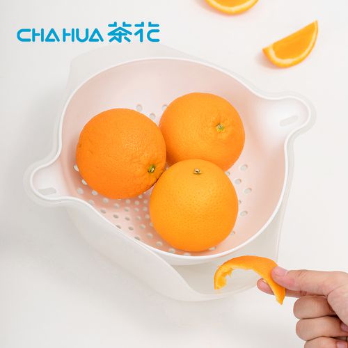 Ag+銀離子抗菌雙耳式雙層瀝水籃