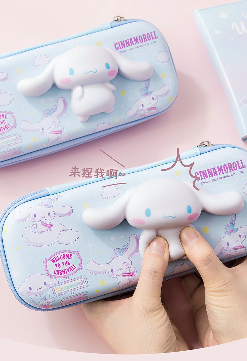 卡通3D立體減壓大容量鉛筆盒-卡通人物Hello Kitty-粉色 (23.7x11.8x7.8cm)