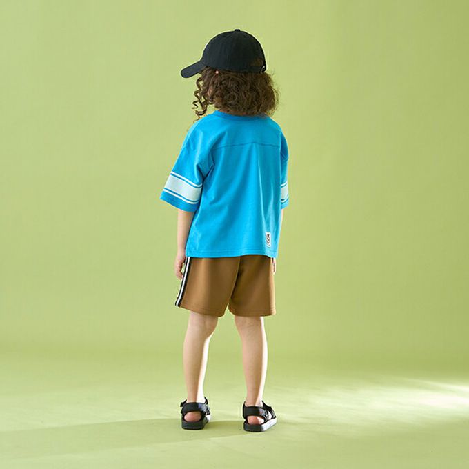 日本 b-ROOM - 正反都OK 落肩線條短袖上衣-白