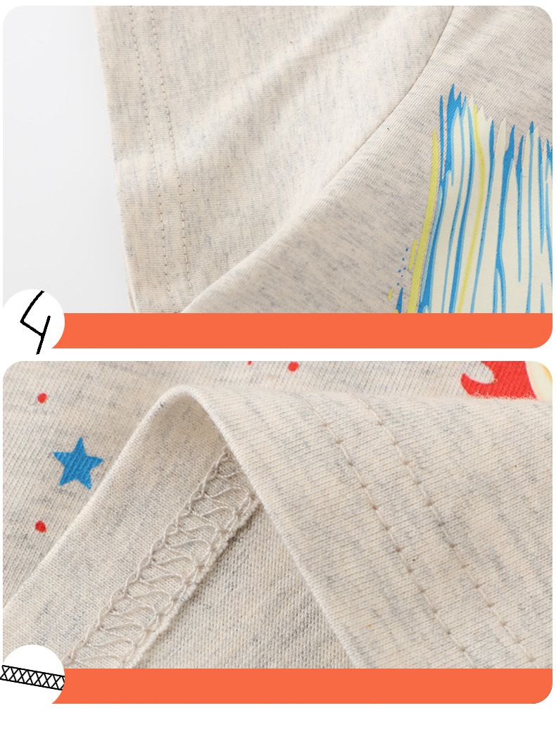 Jumping meters - 夜光圓領短袖上衣-隕石-淺灰色