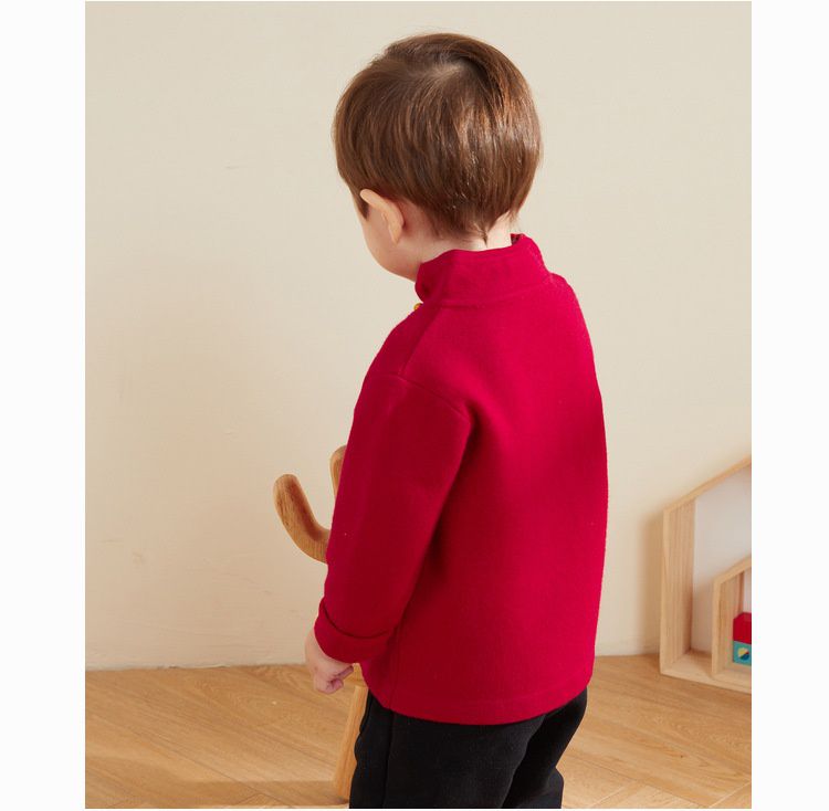 節慶針織毛衣開衫-古風盤扣-紅色