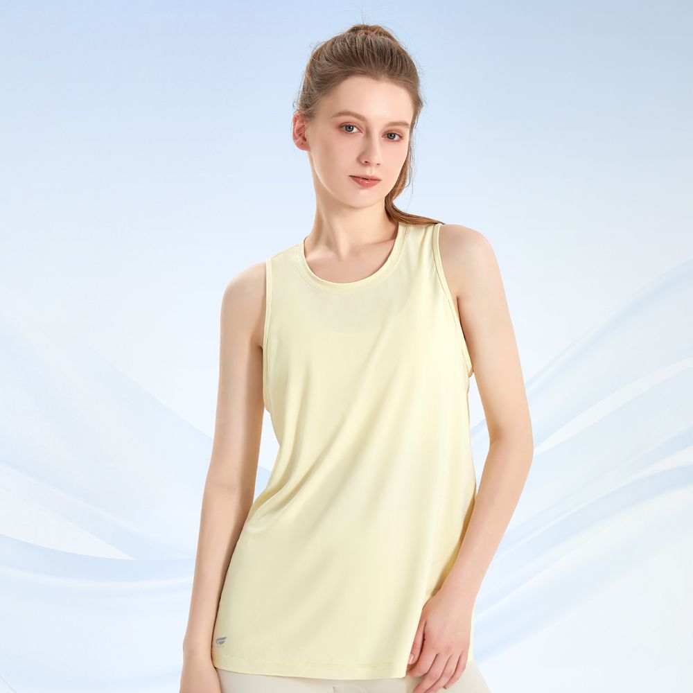 速涼絲感罩衫背心-奶油黃
