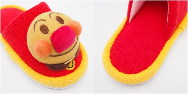 日本千趣會 - (兒童) 麵包超人造型室內拖鞋-紅 (14-16cm)