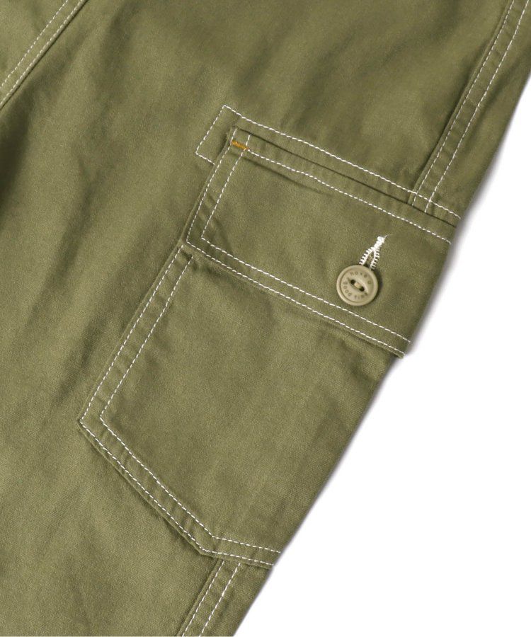 日本 BREEZE - 時髦工裝風可調長度吊帶褲-奶油白