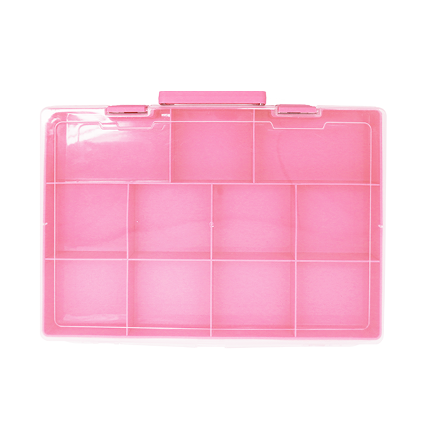 韓國 Color Story - 雙層分隔拼豆收納盒(41格/粉紅/W37.5*L27*H7.5cm)