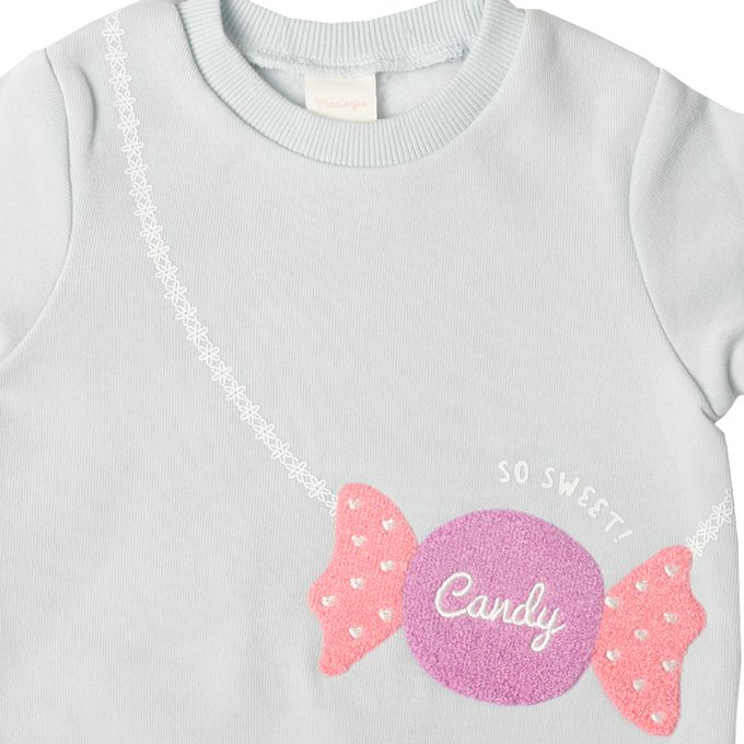 akachan honpo - 長袖休閒上衣-小包包風 糖果-淺藍色