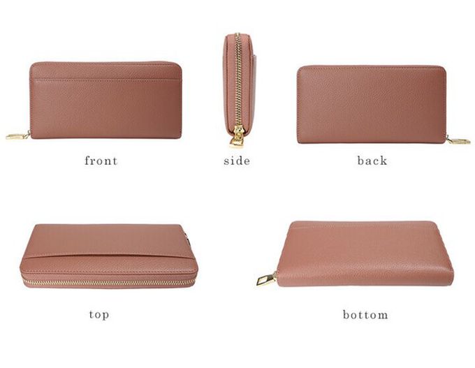 日本 LIZDAYS - [樂天No.1] 收納分層拉鍊真皮長夾-深棕 (20x10.5x2.5cm)