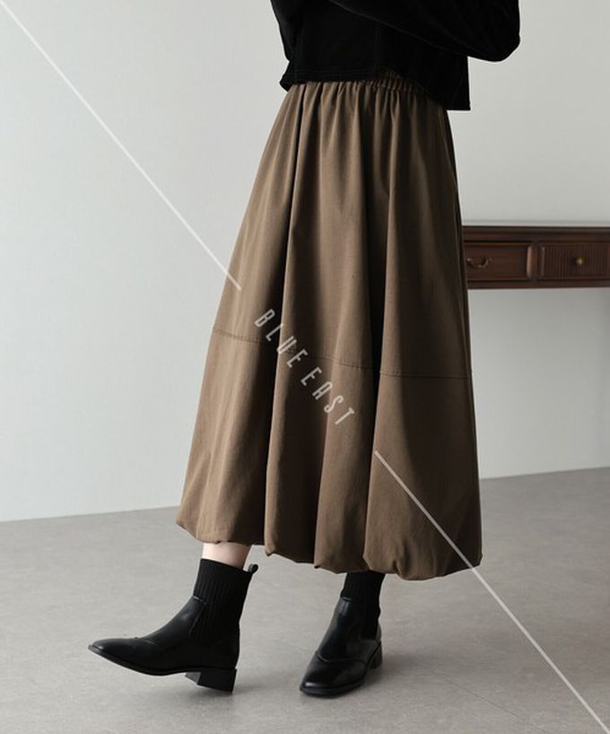 日本 BLUE EAST - 柔軟輕盈感立體澎澎氣球長裙-米杏