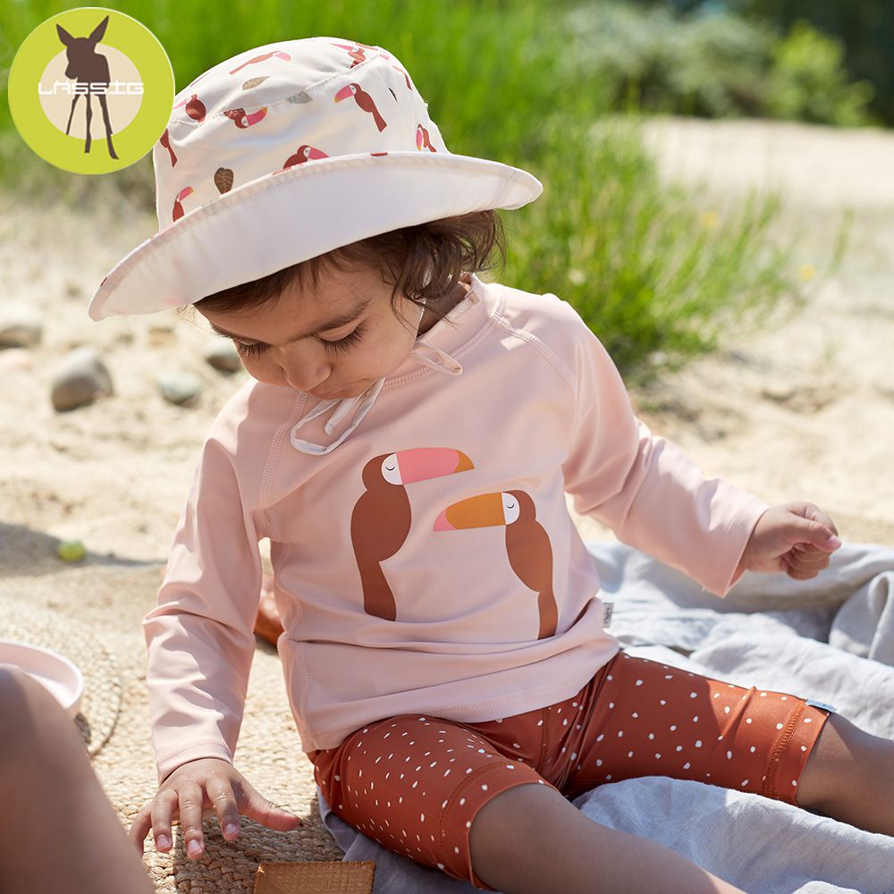 德國 Lassig - 嬰幼兒抗UV長袖泳裝上衣-灰大象