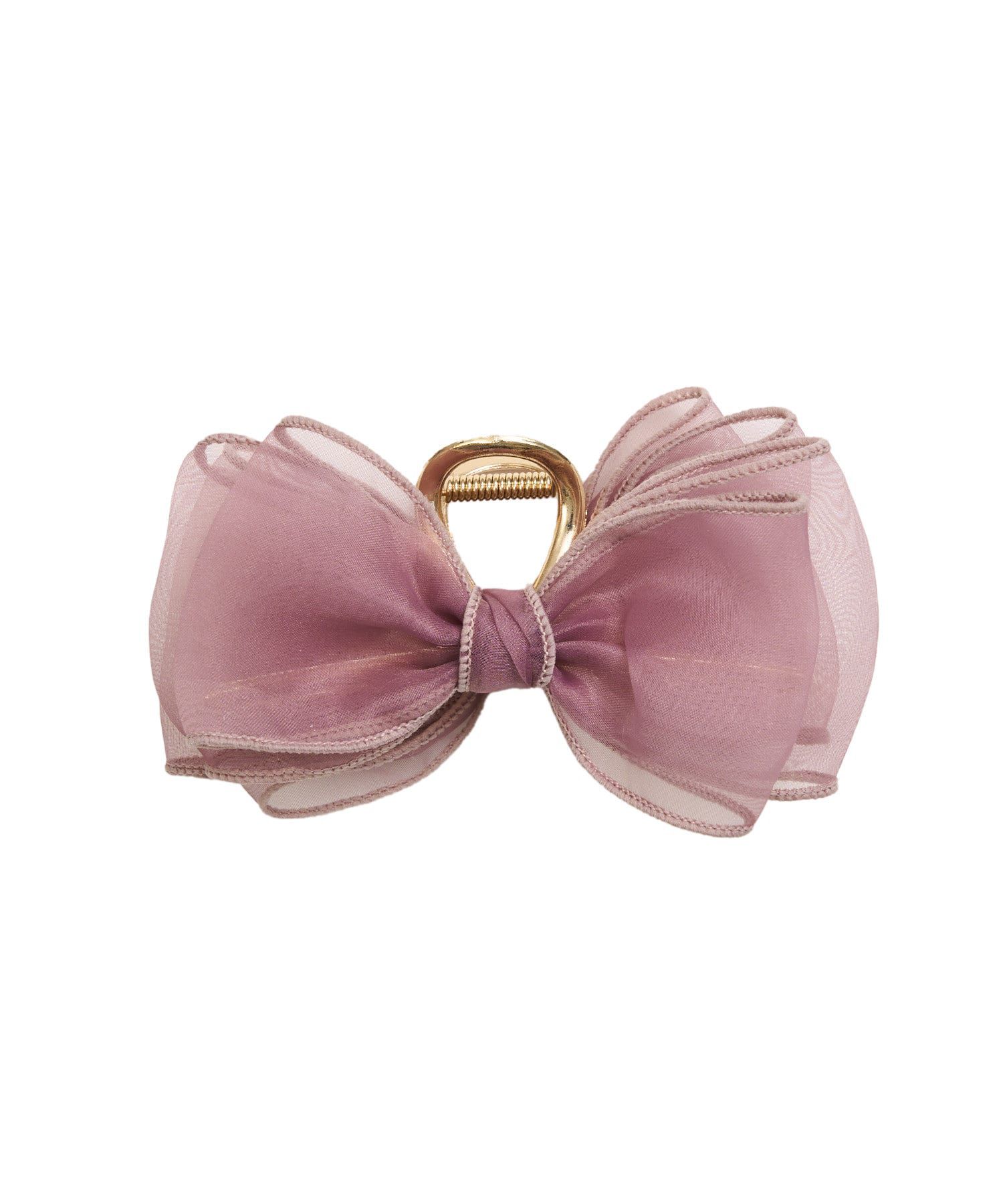 日本 Lattice - 薄紗層次蝴蝶結金屬髮夾/鯊魚夾-黑