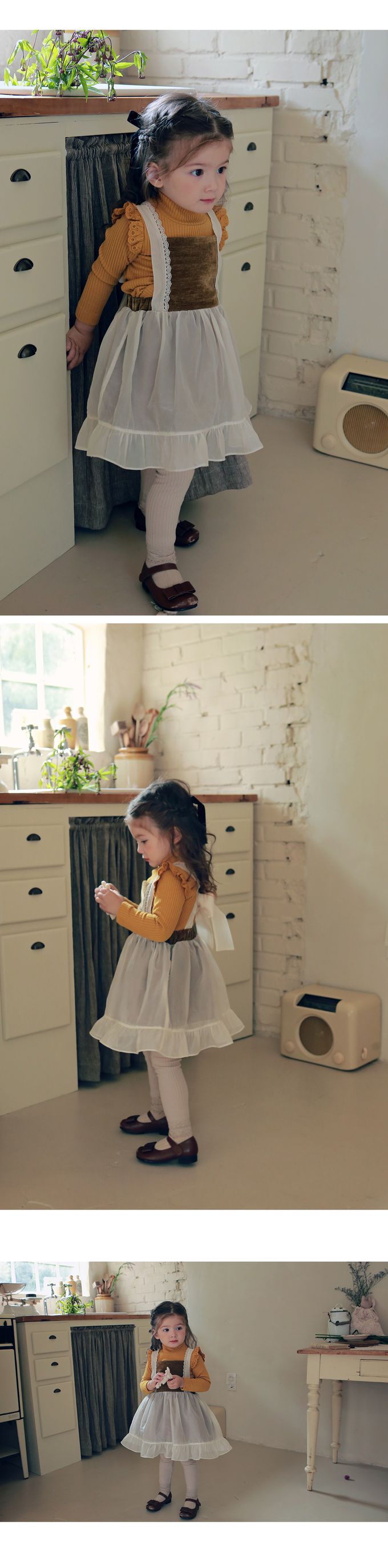 韓國 Puellaflo - 蕾絲布翅膀點綴彈性上衣-芥末黃