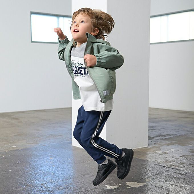 日本 b-ROOM - 側邊線條運動風束口長褲-綠