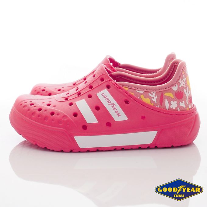 GOODYEAR - 台灣製GOODYEAR後踩水陸洞洞鞋(中小童段)-休閒鞋-桃