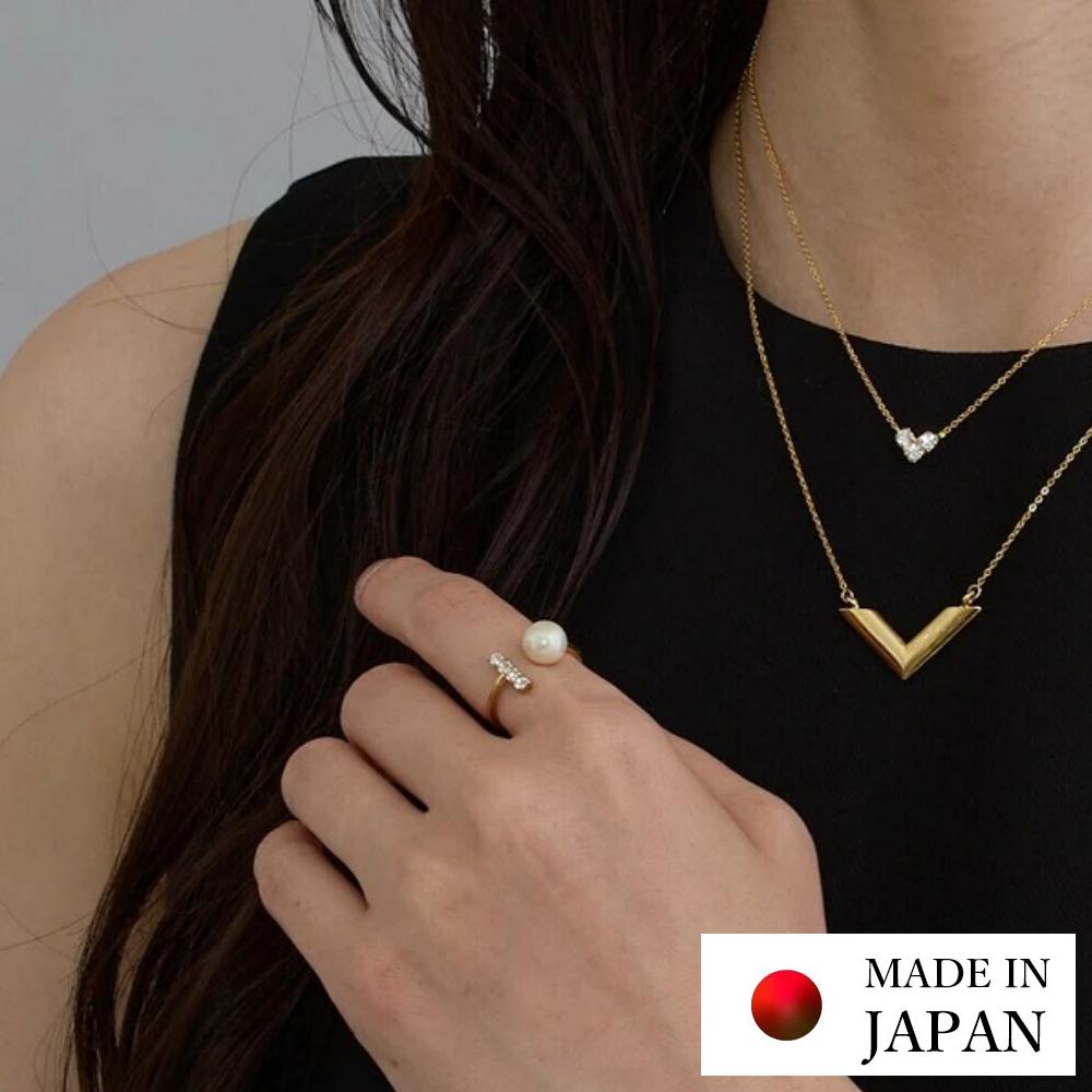 [樂天No.1]高雅質感珍珠擁抱戒指-水鑽