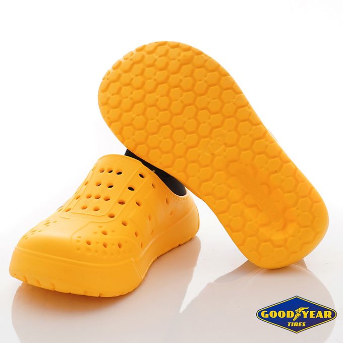 GOODYEAR - 台灣製GOODYEAR後踩水陸洞洞鞋(中小童段)-休閒鞋-黃
