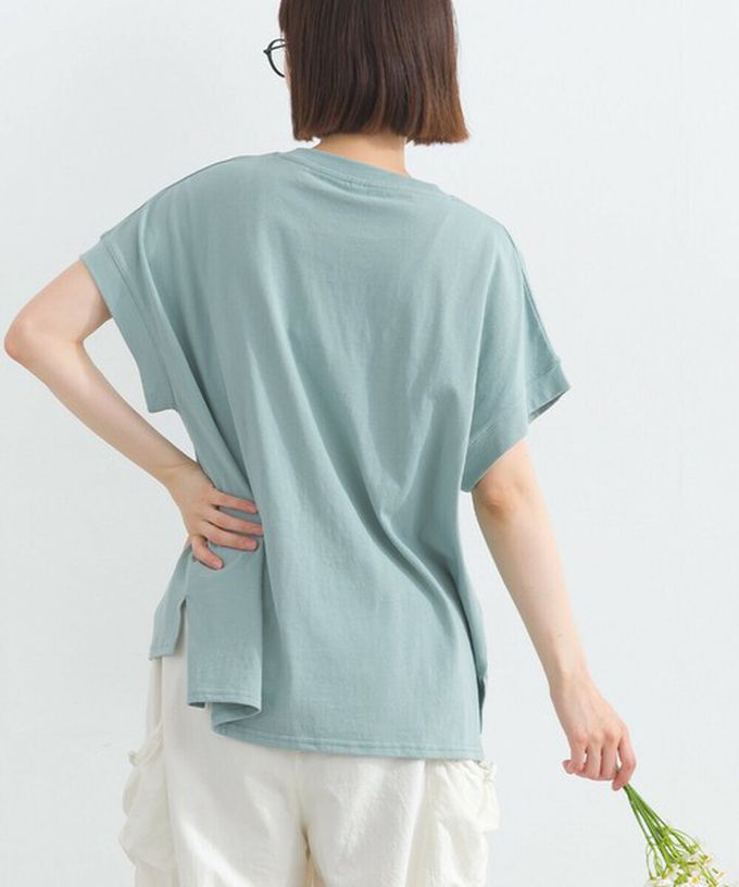 日本 Lupilien - 16支天竺棉 療癒印花法式袖上衣-貓咪的房間-薄荷