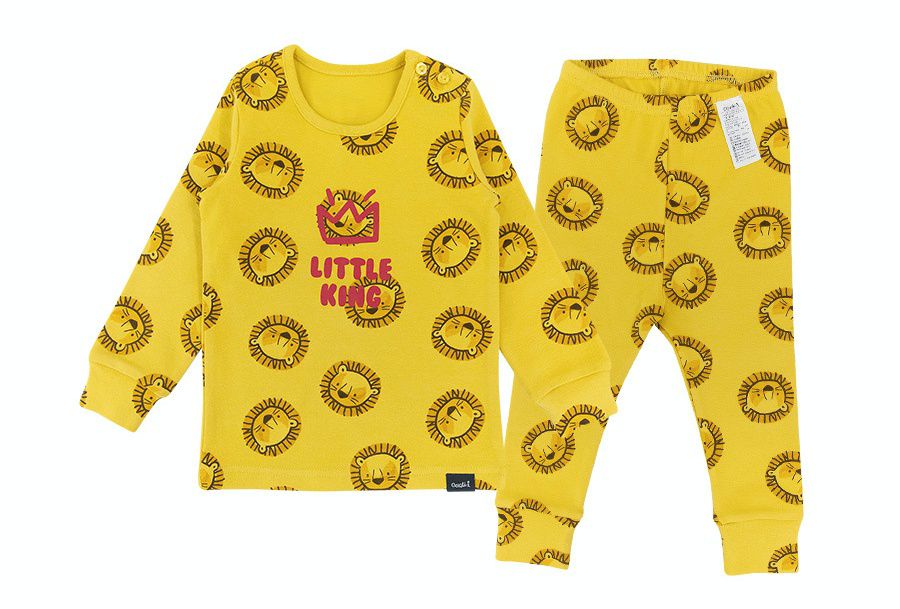 韓國 Cordi-i - 桃皮絨長袖家居服-黃金獅子