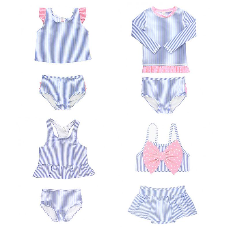 美國 RuffleButts - 小女童UPF 50+防曬無袖比基尼泳裝-粉紫搖擺