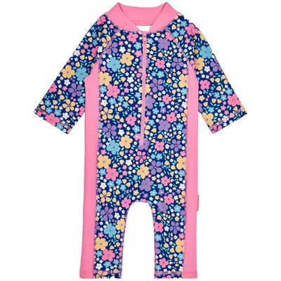 英國 JoJo Maman BeBe - 嬰幼兒/兒童連身式防曬泳裝-小小花園