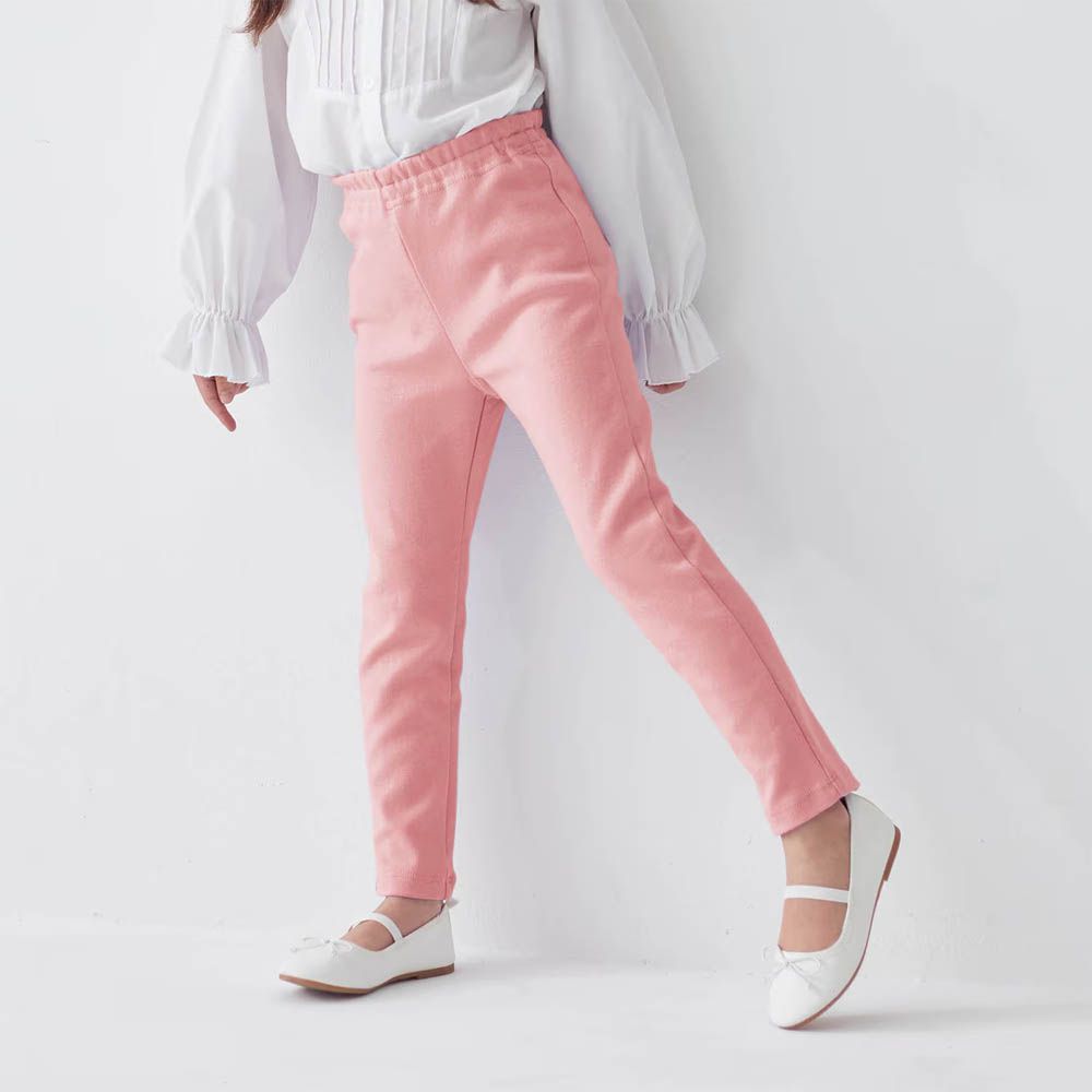 GITA 純棉彈性透氣休閒長褲-珊瑚粉