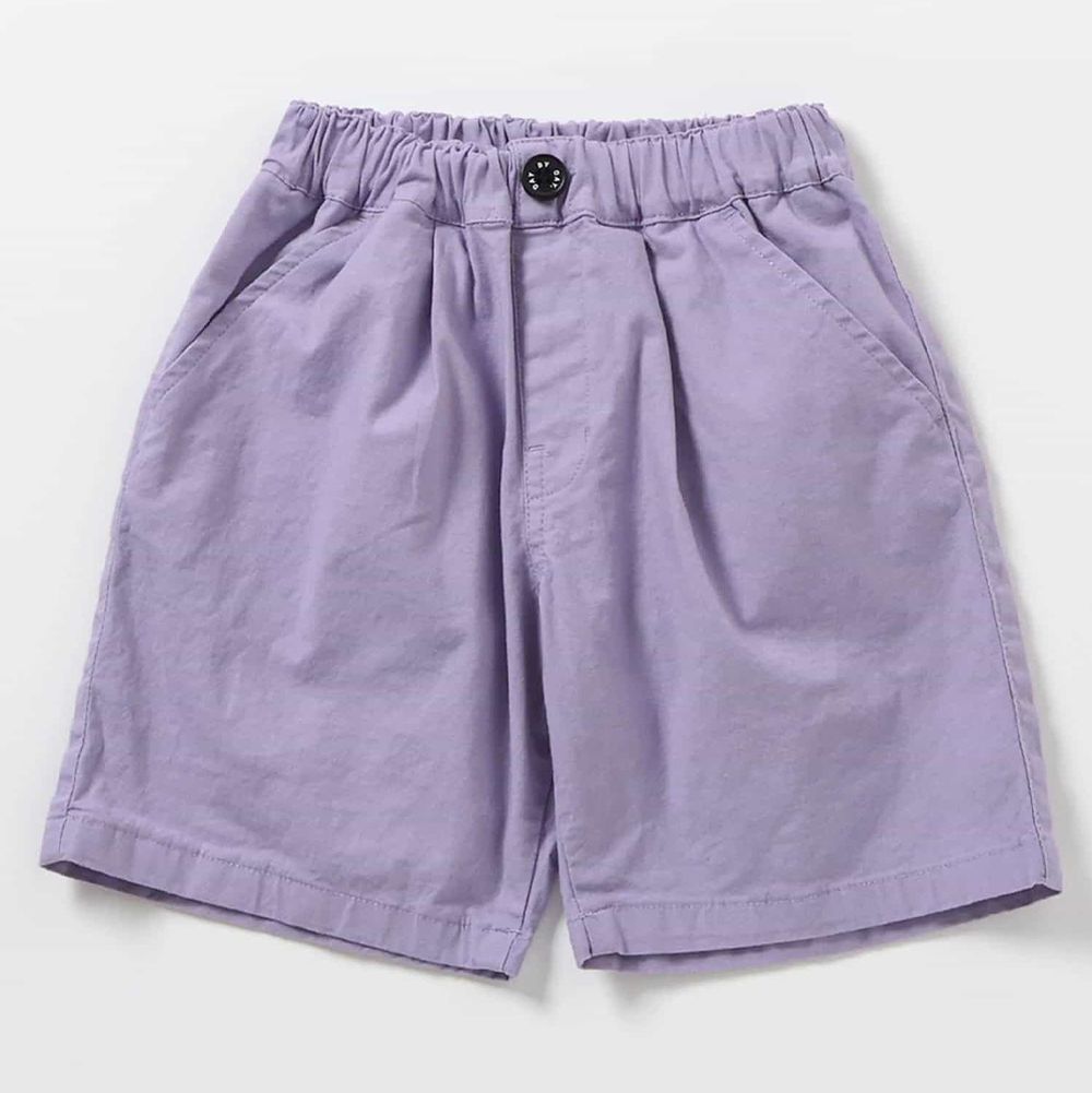 打褶俐落百搭五分褲-薰衣草