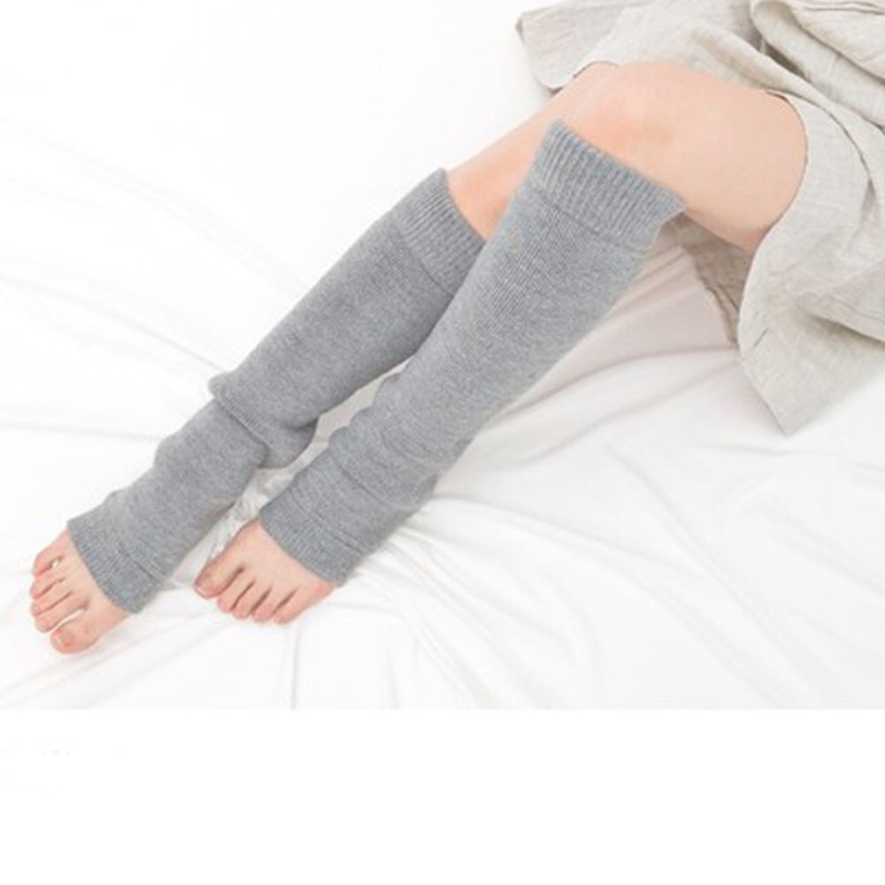 日本女裝代購 - 日本製 內刷毛保暖襪套-長度46cm-經典灰 (F)