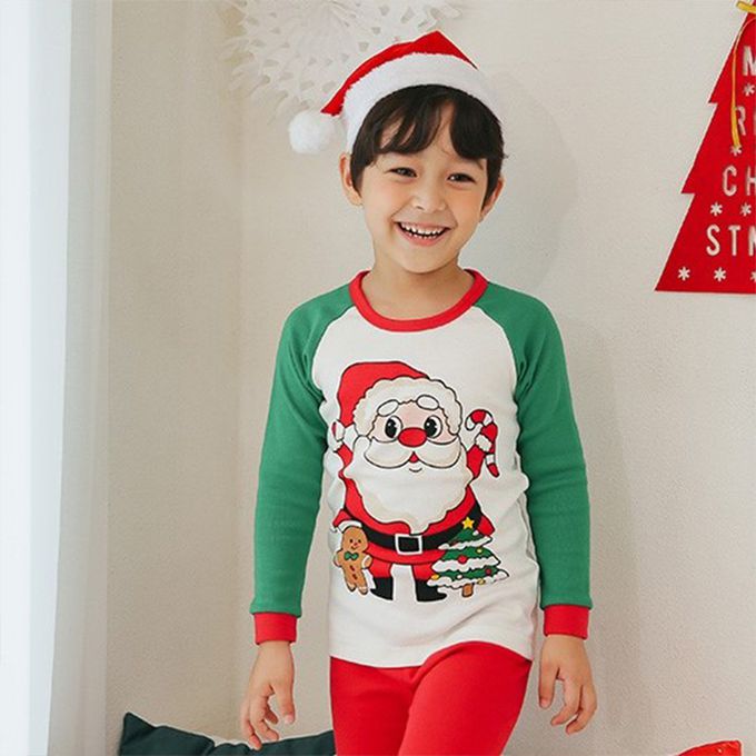 正韓 Puco - 超優質嬰幼兒/兒童長袖100% 有機純棉家居服/睡衣-聖誕老公公