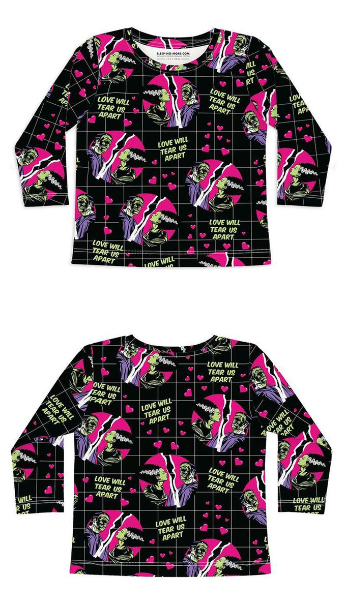 英國 SLEEP NO MORE - 100% 有機棉兒童圓領長袖上衣-環球怪物聯名/永遠在一起