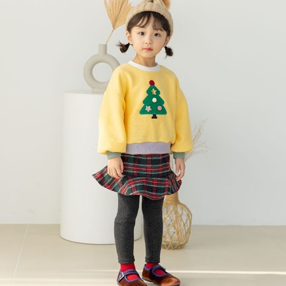 韓國 Orange Mom - (現省$81)聖誕樹褲裙套裝-黃T+綠褲裙