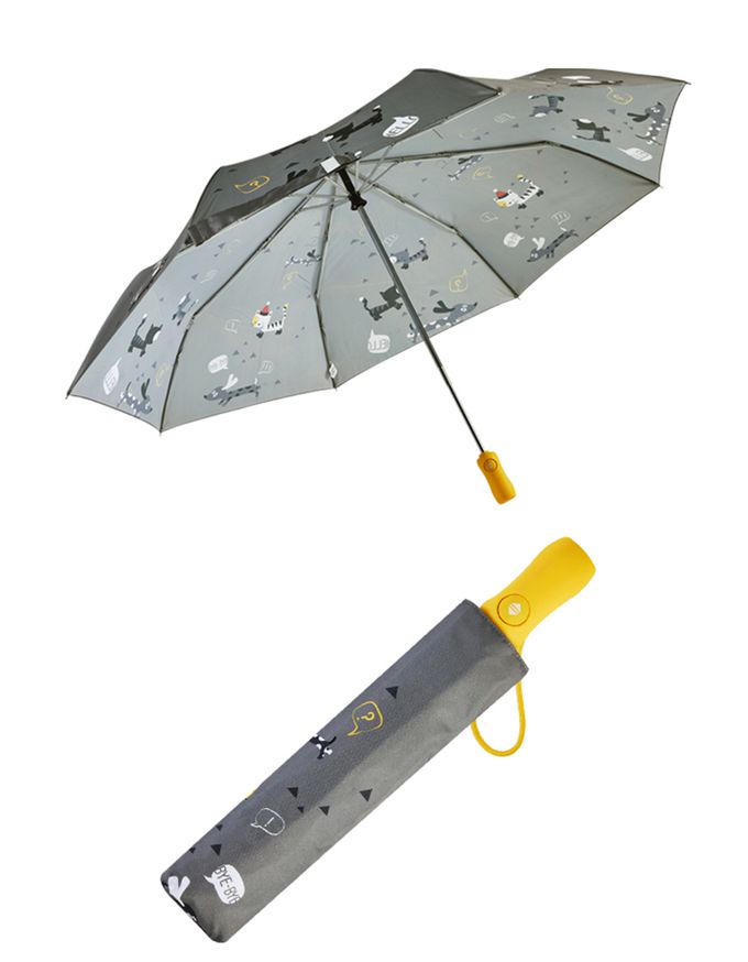 Rainstory - 抗UV雙人自動傘-雪靴貓(灰)-480g